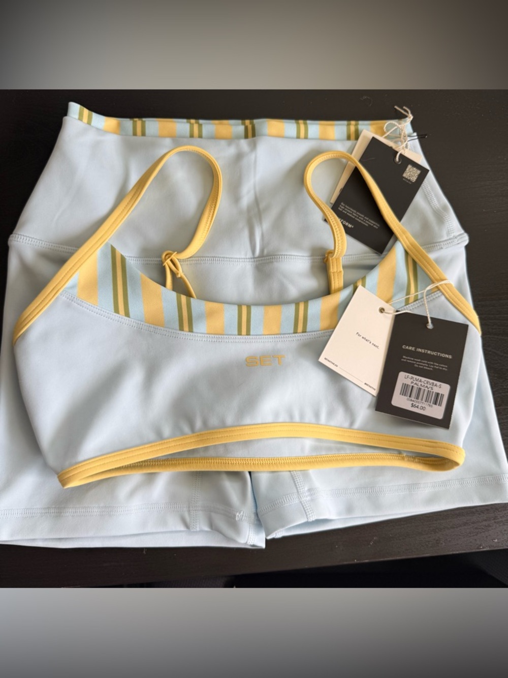 SET ACTIVE - Luxform®- Lux Stripe Curve Bra and Shorts in PALMA - Picture 6 of 6